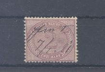 Dt. Reich Michel Nr. 37c, 2 M Freimarke 1875 Stempel 1881, geprüft