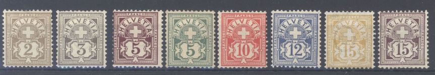 Schweiz Michel Nummer 50-57, Freimarken 1882 ungebraucht *
