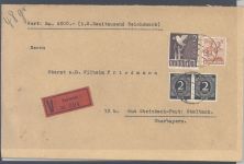 All. Besetzung, Wertbrief 1947 mit 2 DM Friedenstaube MiF Bayreuth