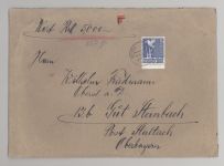 All. Besetzung, Wertbrief 19.6.1948 mit 5 DM Friedenstaube EF aus Neustadt