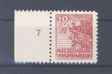 SBZ Michel Nummer 36xcc, 12 Pfg. Freimarke 1946 **, geprüft BPP