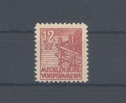 SBZ Michel Nummer 36ydd, 12 Pfg. Freimarke dunkles Papier **, gp. BPP