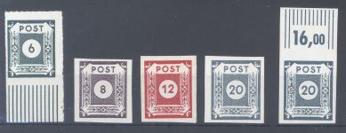 SBZ, ** Posten besserer Farben aus Michel Nr. 42-50 A, geprüft BPP