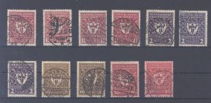 Dt. Reich, gestempelter Posten Farben Michel Nummer 199-204 gp. Infla