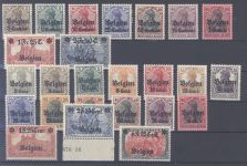 Dt. Bes. 1. WK Belgien Michel Nummer 1-25, Freimarken 1914-18 */**