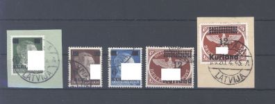Dt. Bes. 2. WK Kurland Michel Nr. 1-4 gestempelt - Briefstücke, geprüft