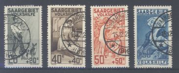 Saargebiet Michel Nummer 104-07, Volkshilfe 1926 gestempelt, gp. BPP