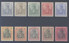 Dt. Reich Michel Nummer 68-77, Reichspost 1902 ungebraucht
