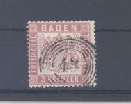 Baden Michel Nummer 16, 3 Kreuzer Freimarke 1862 gestempelt, gp BPP
