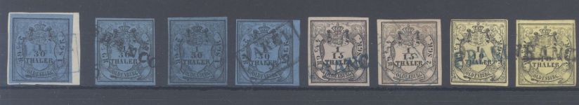 Oldenburg Michel Nummer 2-4 weit überkomplett gestempelt, viel gp.