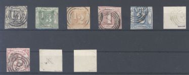 Thurn & Taxis Michel Nummer 26-34, 3. Ausgabe gestempelt