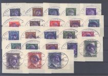 Dt. Lokalpost Fredersdorf Mi.Nr. 1-23, Freimarken 1945 auf Briefstücken