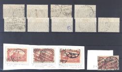 Dt. Reich, gestempelter Farben - Abarten aus Michel Nummer 113-15, geprüft Infla