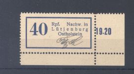 Dt. Lokalpost Lütjenburg Michel Nummer 1 ** vom Eckrand