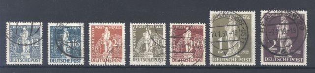 Berlin Michel Nummer 35-41 Stephan 1949 gestempelt, teils Topstempel