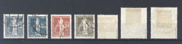 Berlin Michel Nummer 35-41 Stephan 1949 gestempelt, teils Topstempel