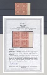 Bayern Michel Nummer 13b, 18 Kreuzer 1862 */** Viererblock, FA BPP