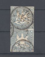 Württemberg Michel Nr. 10a, 18 Kreuzer gestempeltes Paar, FA BPP