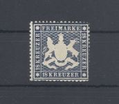 Württemberg Michel Nummer 20y, 18 Kreuzer ungebraucht *, FA BPP
