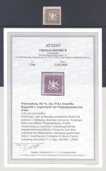 Württemberg Michel Nr. 42a, 70 Kreuzer ungebraucht *, Befund BPP