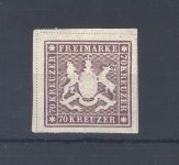 Württemberg Michel Nr. 42a, 70 Kreuzer ungebraucht *, Befund BPP