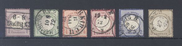 Dt. Reich Michel Nummer 1-6, Groschen kl. Brustschild gestempelt
