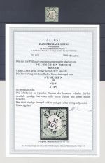 Dt. Reich Michel Nummer 23b, 1 Kreuzer Farbe b guter Stempel, FA BPP