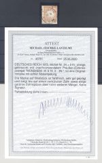 Dt. Reich Michel Nummer 24, 2 Kreuzer gr. Brustschild Briefstück FA BPP