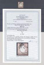 Dt. Reich Michel Nr. 27c, 9 Kreuzer Brustschild gestempelt, FA BPP