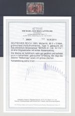 Dt. Reich Michel Nummer 66 II, 5 Mark Reichspost gestempelt, FA BPP