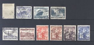 Danzig Port Gdansk Michel Nummer 25 und 29-37 aus 1930-38 gestempelt