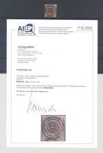 Dänemark Michel Nr. 1IIc, FIRE R.B.S. 1854 Topwert gestempelt, FA BPP