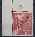 Berlin Mi 19 ** Ecke OL P OR dgz mit Pl. Nr. 2, gep. Schlegel BPP