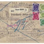 Bund Posthorn, Paare-Einheiten mit 138 Paar als MiF Paketkarte FA BPP