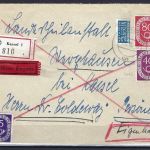 Bund Posthorn R-Brief-Eilboten-Eigenhändig portogerecht Fernbrief