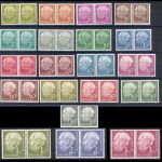 Bund Heuss I, Mi 177-196 ** Paar-Satz einwandfrei, mit FA Schlegel BPP