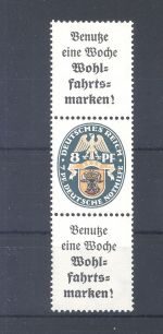 Dt. Reich Zusammendruck Mi.Nr. S 67, 8 Pfg. Nothilfe 1928 *, gp. BPP