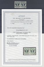 Danzig Dienst Michel Nummer 24 Y, 5 Mark gestempeltes Paar, FA BPP