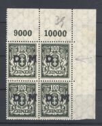 Danzig Dienst Michel Nummer 37 AF V, 100 Mark ** Viererblock, FA BPP