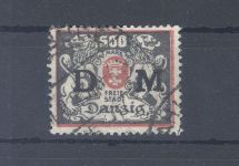 Danzig Dienst Michel Nummer 39, 500 Mark gestempelt, geprüft Infla