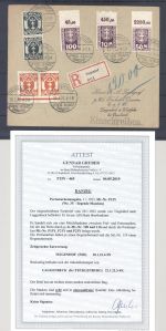 Danzig Dienst, R - Brief mit u.a. Porto Michel Nummer 15 MiF, FA BPP