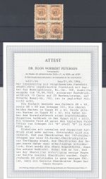 Memel Mi.Nr. 169, 10 Centu als */** Viererblock mit Aufdruckvarianten