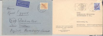 Berlin, 6 Briefe mit verschiedenen Frankaturen aus Rotaufdruck 1949