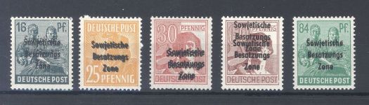 SBZ, ** Posten Werte mit Doppeldruck aus Mi.Nr. 182-97, geprüft BPP