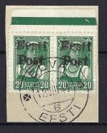 D. Besetzung Estland-Elwa Mi 8° Paar auf Lux. Briefstück, gep. Krischke