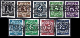 Bizone Mi I - IX / I komplett **, jede Marke gepr. Schlegel BPP