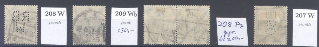 Dt. Reich, gestempelter Posten aus Michel Nummer 207-09, geprüft