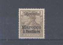 Deutsche Post Marokko Michel Nr. 7 SP, 3 Pfg. ungebraucht * Specimen