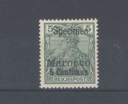 Deutsche Post Marokko Michel Nr. 8 SP, 5 Pfg. ungebraucht * Specimen