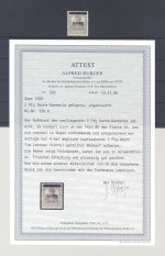 Saargebiet Michel Nummer 1 ID K, 2 Pfg. kopfstehender Druck *, FA BPP